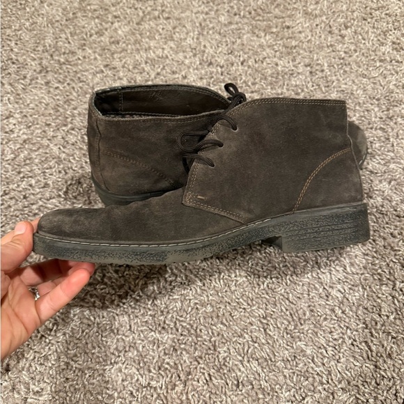 Nordstrom 1901 Made  in Italy Suede Leather Brown Chukka Boots , size 8.5 US - Picture 8 of 9